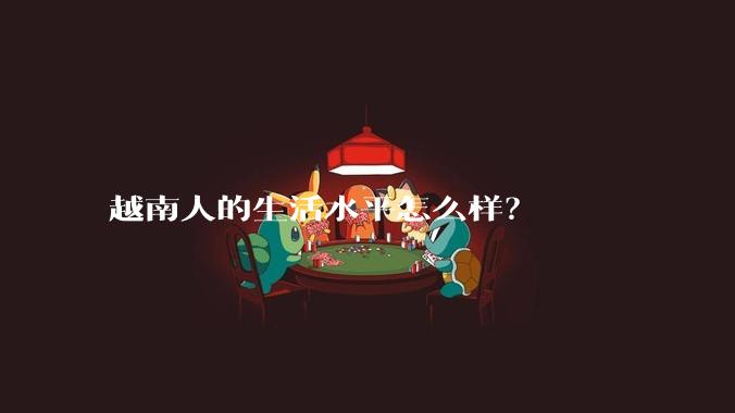 越南人的生活水平怎么样？